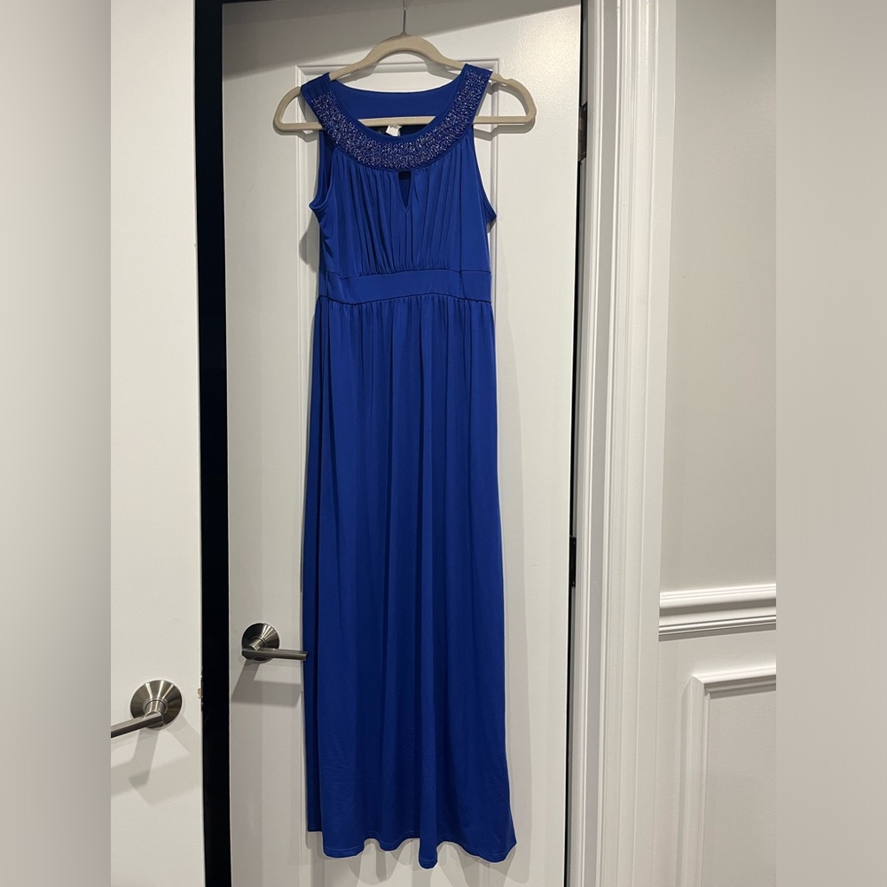 Blue long jersey gown